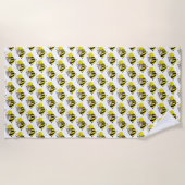 Serviette De Plage Bumble d'abeille noire d'insectes jaunes (Devant)