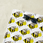 Serviette De Plage Bumble d'abeille noire d'insectes jaunes (En situation)