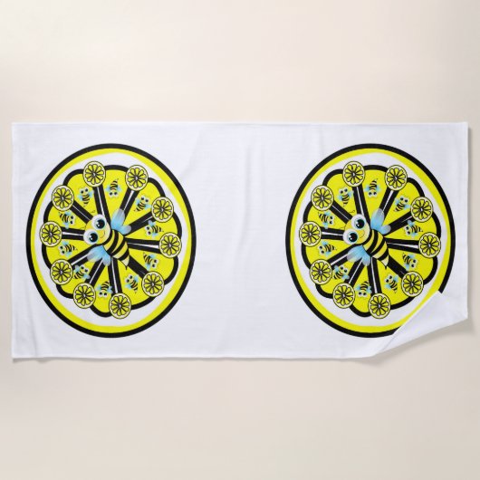 Serviette de plage Bumblebee Lemon été (Devant)