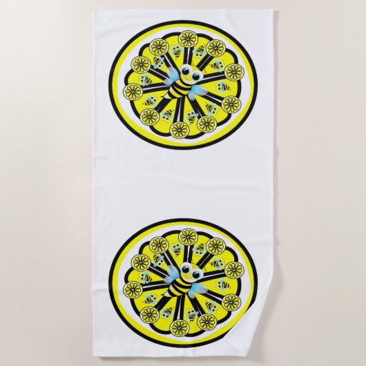 Serviette de plage Bumblebee Lemon été (Devant)