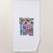Serviette De Plage Bunny Baisers souhaits de Pâques (Devant)