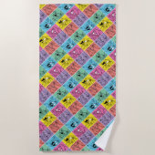 Serviette De Plage BUNNY™ - Expressions de blocs de couleur (Devant)