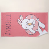 Serviette De Plage Bunny Floattant Personnaliser (Devant)
