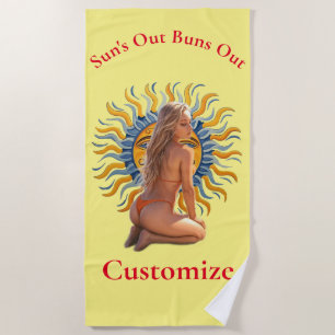 Serviette De Plage Buns Out Bikini Beach Girl Thunder_Cove