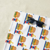 Serviette De Plage Burger Repas (En situation)