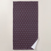 Serviette De Plage Burgundy & Gray Floral Painted Quilt (Devant)