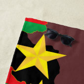 Serviette De Plage Burkina Faso Carte, drapeau et première révolution (En situation)