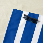 Serviette De Plage Cabane Bleue à Rayures Vacances d'Été Personnalisé (En situation)