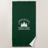Serviette De Plage Cabine Nom de famille Forest Green (Devant)
