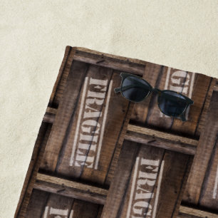 Serviette De Plage Câble de bois fragile Graine brune vintage