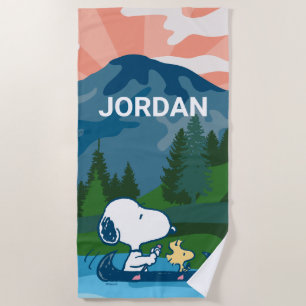 Serviette De Plage cacahuètes   Canoë Snoopy & Woodstock