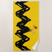 Serviette De Plage cacahuètes | Charlie Brown volant Kite (Devant)
