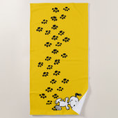 Serviette De Plage cacahuètes | Chemin de l'Empreinte de patte Snoopy (Devant)
