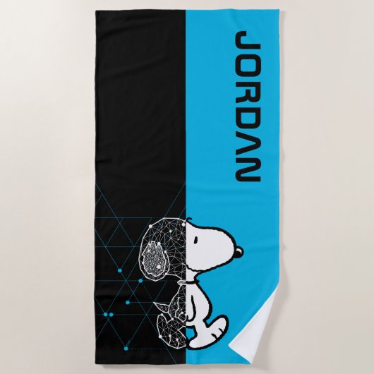Serviette De Plage cacahuètes | Conception géométrique Snoopy (Devant)
