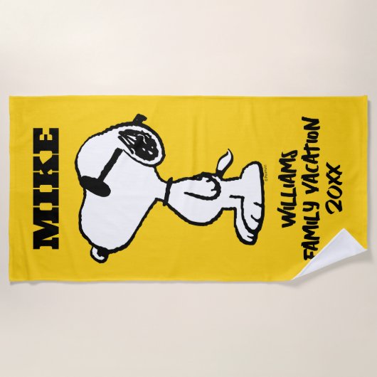 Serviette De Plage cacahuètes | Lunettes de soleil Snoopy Vacances en (Devant)