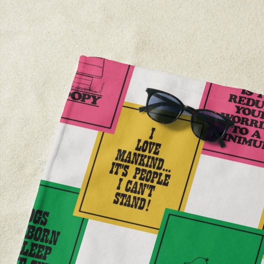 Serviette De Plage cacahuètes | Motif Colorblock amusant (En situation)