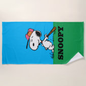 Serviette De Plage cacahuètes | Snoopy at Bat (Devant)
