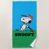 Serviette De Plage cacahuètes | Snoopy at Bat (Devant)