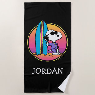 Serviette De Plage cacahuètes Snoopy Beach Beagle Ajouter Votre N