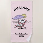 Serviette De Plage cacahuètes | Snoopy Beach Vacances en famille (Devant)