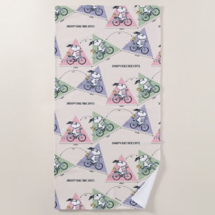Serviette De Plage cacahuètes   Snoopy Bike Ride Stats