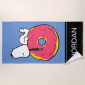 Serviette De Plage cacahuètes | Snoopy Donut rose (Devant)