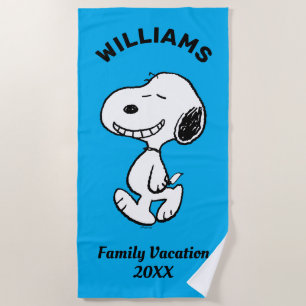 Serviette De Plage cacahuètes Snoopy Famille Vacances