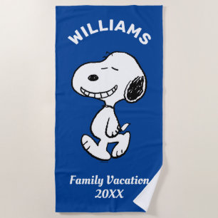 Serviette De Plage cacahuètes Snoopy Famille Vacances