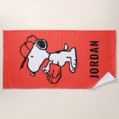 Serviette De Plage cacahuètes | Snoopy Making the Catch (Devant)