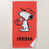 Serviette De Plage cacahuètes | Snoopy Making the Catch (Devant)