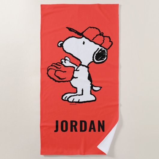 Serviette De Plage cacahuètes | Snoopy Making the Catch (Devant)