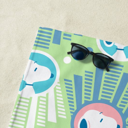 Serviette De Plage cacahuètes | Snoopy Mint Green Deco | Ajouter Votr (En situation)