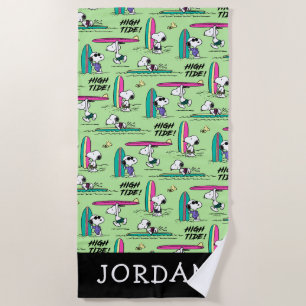 Serviette De Plage cacahuètes Snoopy Ocean High Tide Ajouter Votr