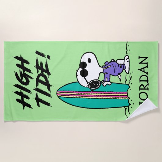 Serviette De Plage cacahuètes | Snoopy Ocean High Tide | Ajouter Votr (Devant)