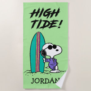 Serviette De Plage cacahuètes Snoopy Ocean High Tide Ajouter Votr