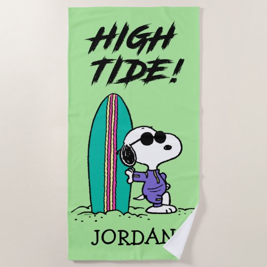 Serviette De Plage cacahuètes | Snoopy Ocean High Tide | Ajouter Votr (Devant)