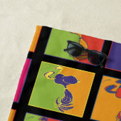 Serviette De Plage cacahuètes | Snoopy Pop Art Moderne (En situation)