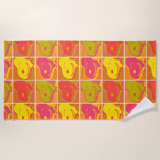 Serviette De Plage cacahuètes | Snoopy Pop Art Motif (Devant)