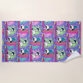 Serviette De Plage cacahuètes | Snoopy Purple Surf Motif (Devant)
