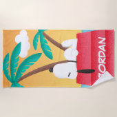 Serviette De Plage cacahuètes | Snoopy Tropical Deco | Ajouter Votre  (Devant)