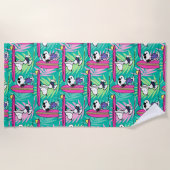 Serviette De Plage cacahuètes | Snoopy Turquoise Surf Motif (Devant)