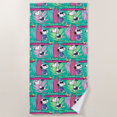 Serviette De Plage cacahuètes | Snoopy Turquoise Surf Motif (Devant)