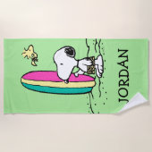 Serviette De Plage cacahuètes | Snoopy & Woodstock | Ajouter Votre No (Devant)