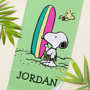 Serviette De Plage cacahuètes Snoopy & Woodstock Ajouter Votre No