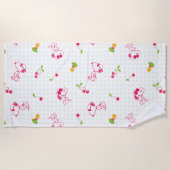 Serviette De Plage cacahuètes | Snoopy & Woodstock Cherry Motif (Devant)