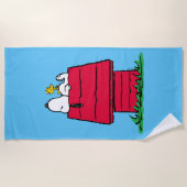 Serviette De Plage cacahuètes | Snoopy & Woodstock Doghouse (Devant)