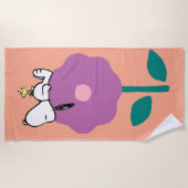 Serviette De Plage cacahuètes | Snoopy & Woodstock Flower Whististle (Devant)