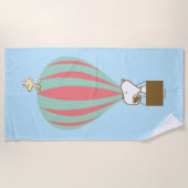 Serviette De Plage cacahuètes | Snoopy & Woodstock Hot Air Balloon (Devant)