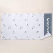 Serviette De Plage cacahuètes | Snoopy & Woodstock Motif gris doux (Devant)