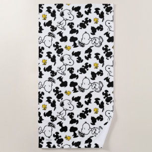 Serviette De Plage cacahuètes   Snoopy & Woodstock Shadow Motif
